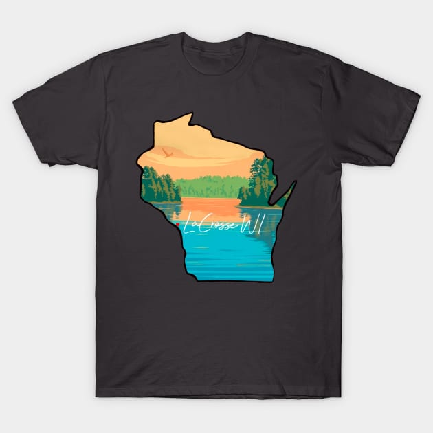 Wisconsin State Tourism La Crosse T-Shirt by BlueLine Design